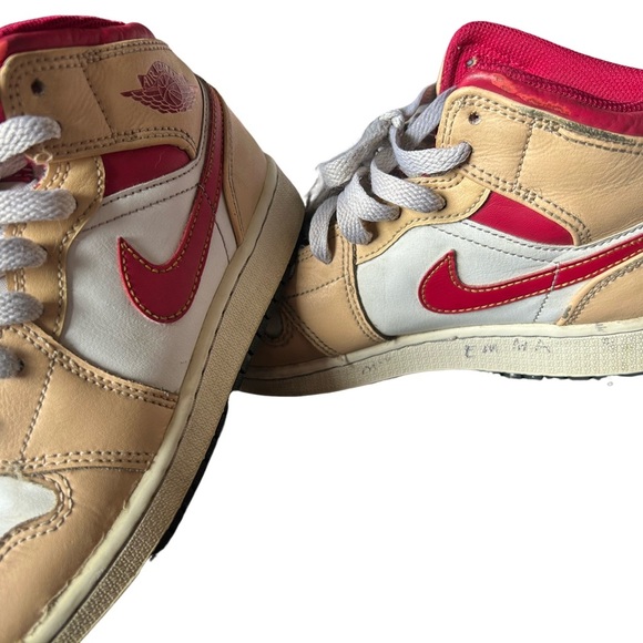 Nike high top Kids' Tan and Red Sneakers - Picture 3 of 9